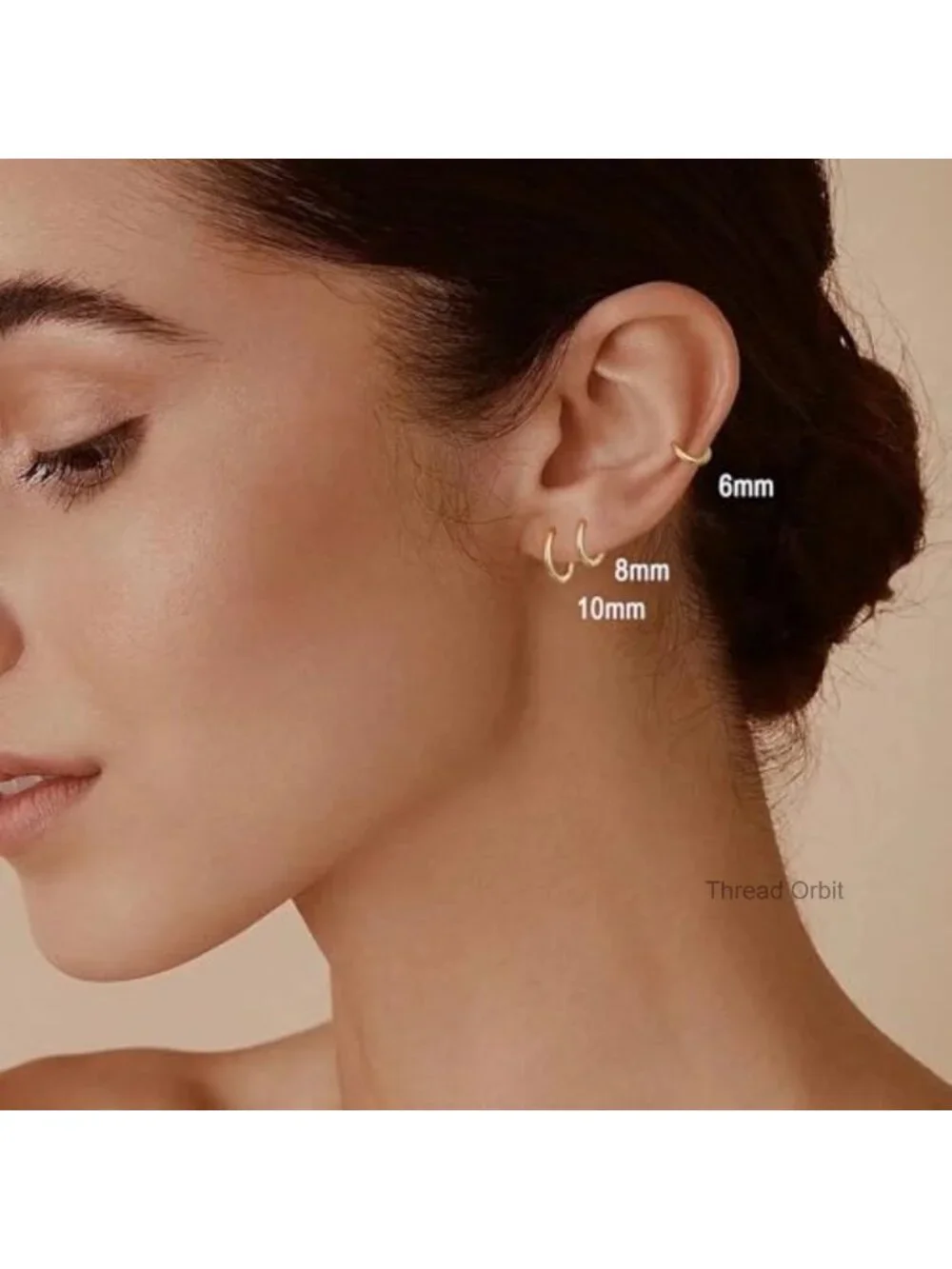 14k Gold Plated Small Hoop Earrings - Hypoallergenic Huggie Earrings Set of 3